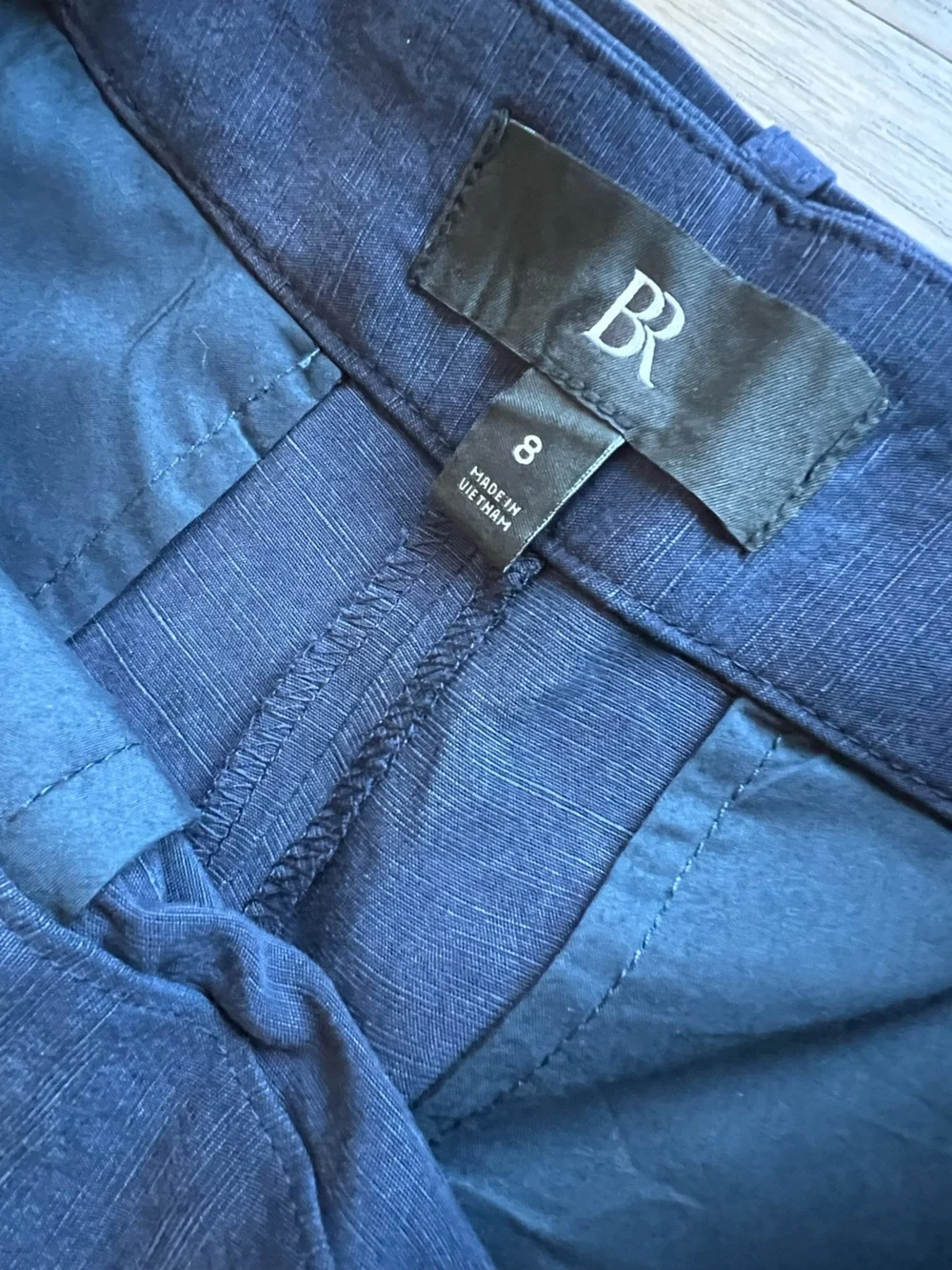 Banana Republic High-Rise Barrel Tencel Linen Pant 8 NAVY | NWOT